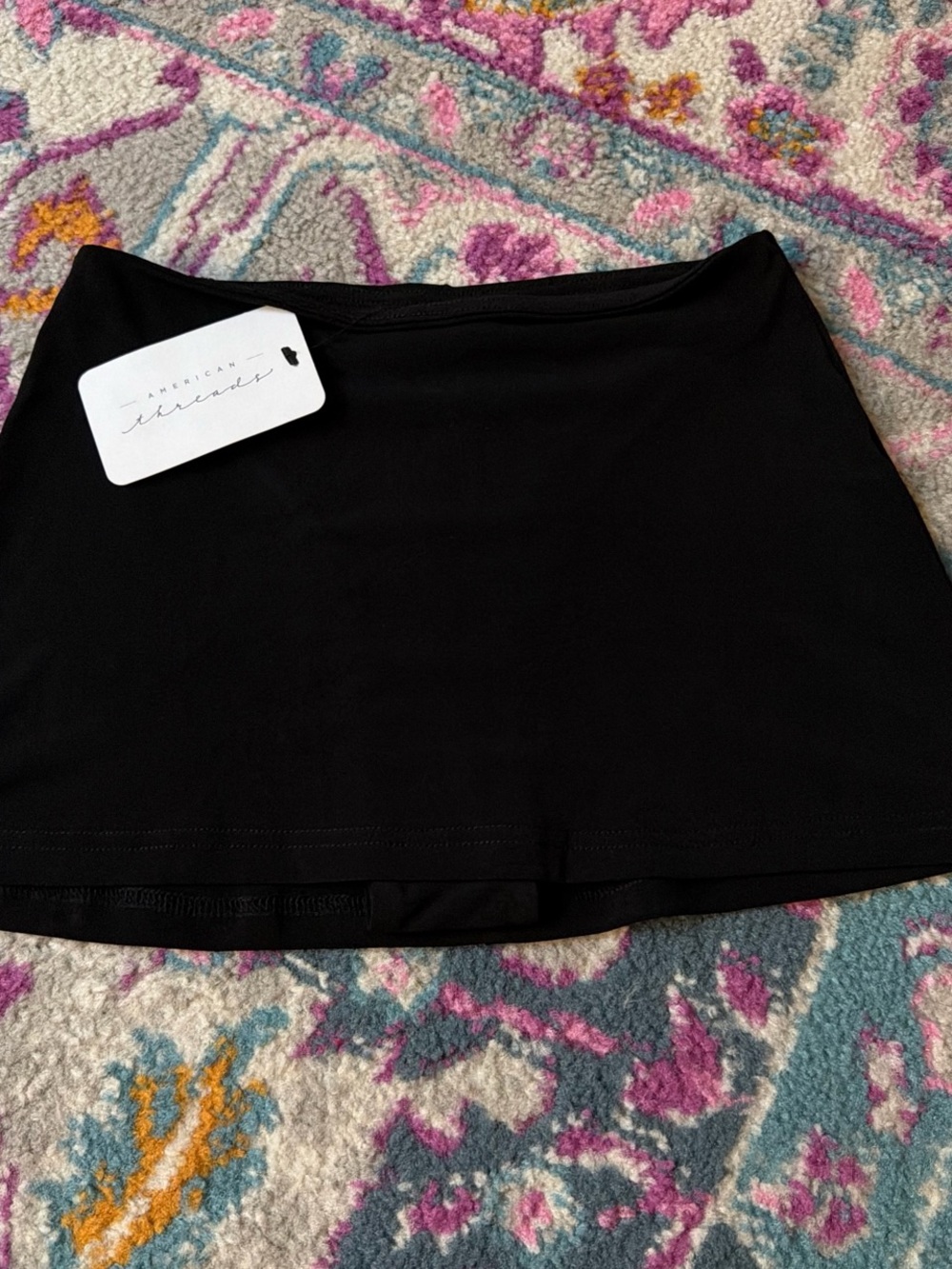 American Threads Black Women's Mini Skirt - Simple A-Line